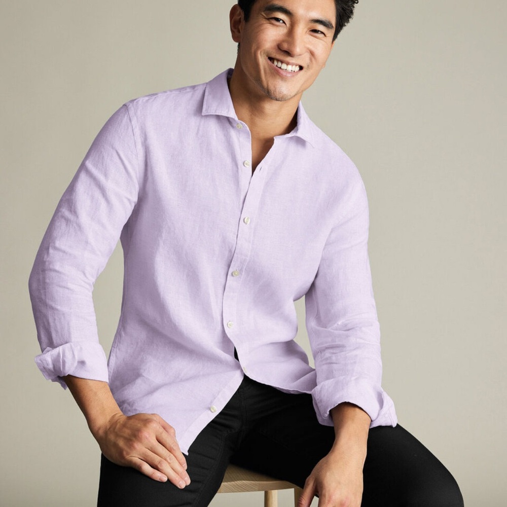 Charles Tyrwhitt Light Purple Casual Button Down Shirt